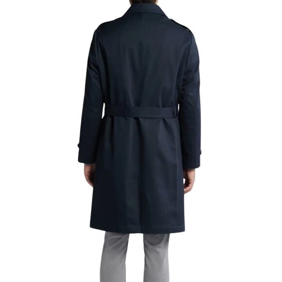 Hart Schaffner Marx Men's Trench Coat 48R Double Breasted Removable Lining - Picture 3 of 10